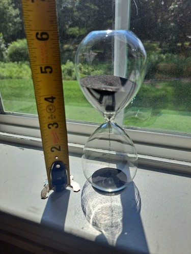 Pre-Owned Large 6in Hand Blown Clear Glass w/ Sand - Picture 3 of 4