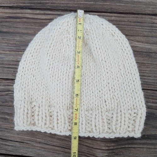 Mens Beanie Hat Alpaca Wool Cap Hand Knitted Slouch Off-White Handmade Womens - Picture 8 of 9