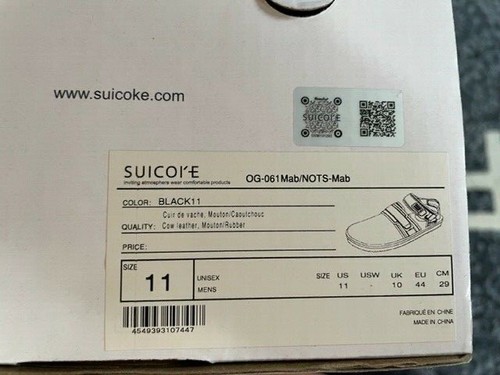 Suicoke Suede NOTS-Mab Sandals Black Size 11 or 44 NIB - Picture 8 of 8