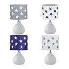 Modern 43cm White Ceramic Bedside Light Table Lamp Tropical Stars Shade