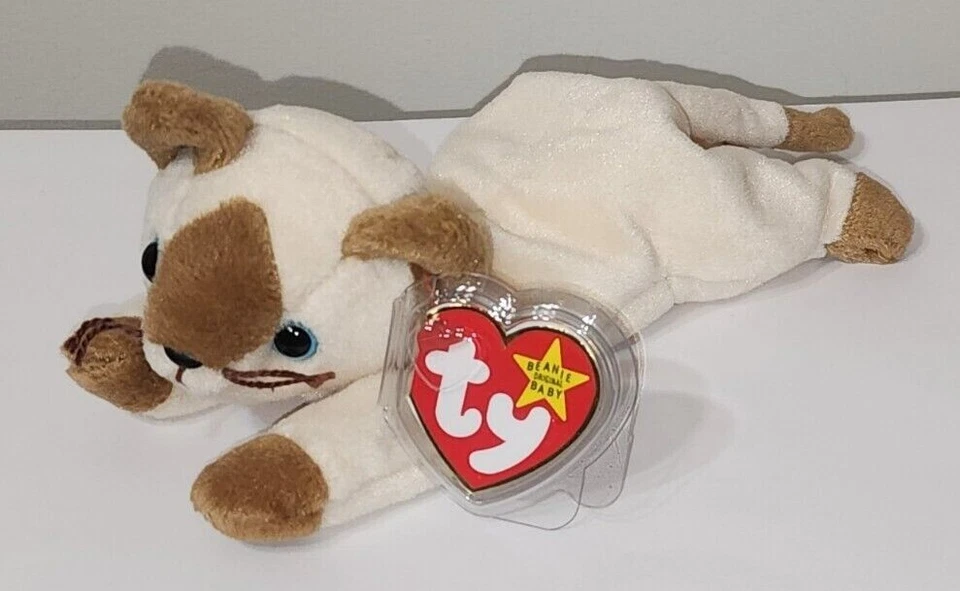 Ty Beanie Baby SNIP сиамский кот (7,5 дюйма) новый с ценниками плюшевая мягкая игрушка-животное - Изображение 4 из 4