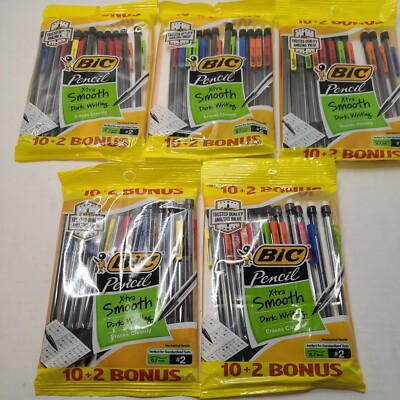5 packs BIC Mechanical Pencils Xtra-Smooth ~ 0.7mm #2 Lead. 60 total Pencils New