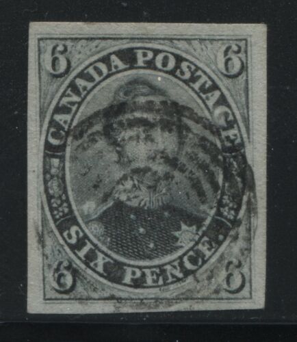 Canada 1855 6d Prince Albert imperf lightly used and choice VF - Picture 1 of 1