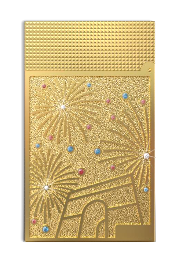 S.T. Dupont Gold Firework Line 2 Perfect Ping Haute Lighter