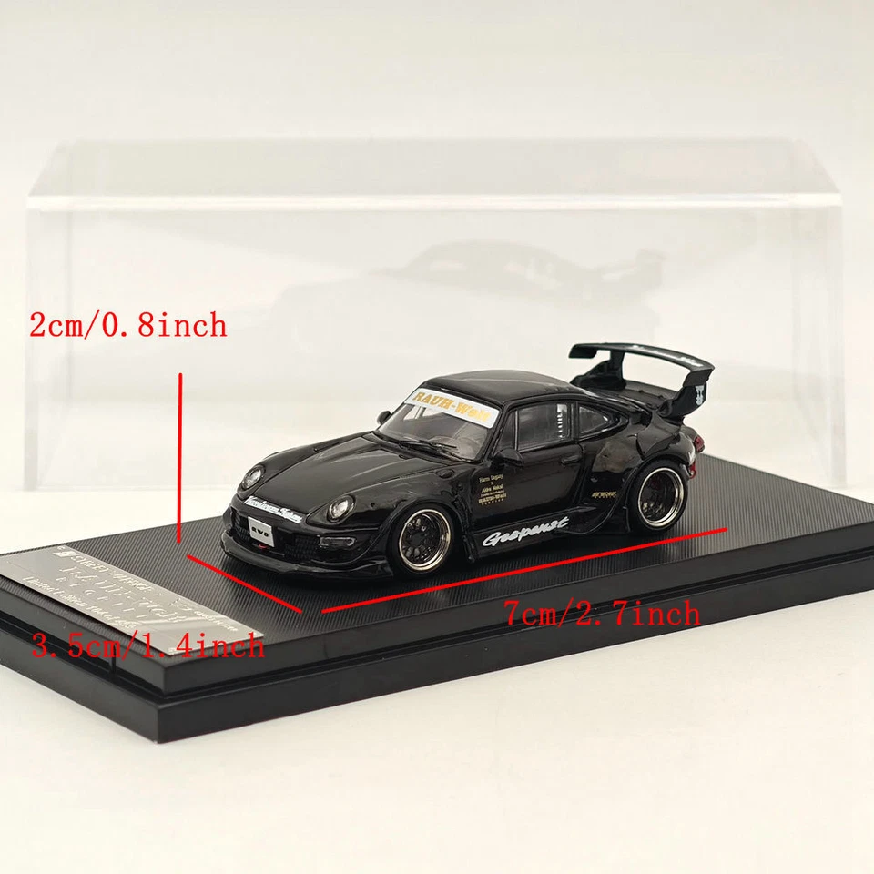Street Warrior SW 1/64 Porsche RWB 993 спортивный автомобиль литая модель автомобиля ограниченного черный - Изображение 2 из 4