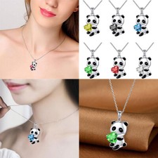 Fashion Panda Bear Round Shape Necklace Heart Round Shape Women Jewelry Gift