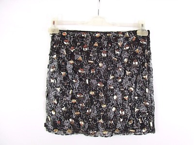 NLY Trend Womens Designer Sexy Jewel Embellished Lace Party Mini Skirt sz S BI66