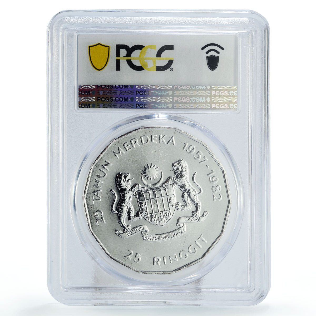 Malaysia 25 ringgit Independence 25th Anniversary MS67 PCGS silver