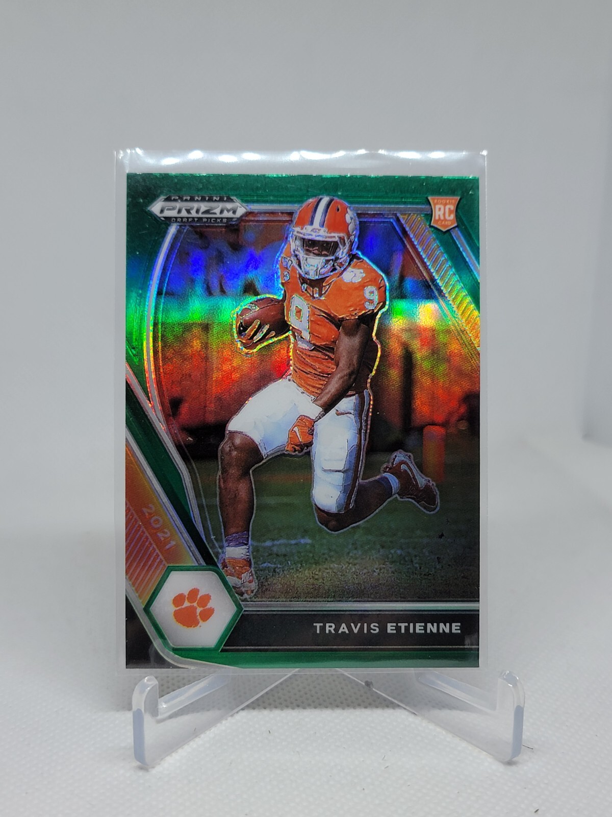 2021 Panini Prizm Draft Picks #107 Travis Etienne RC GREEN PARALLEL C7A