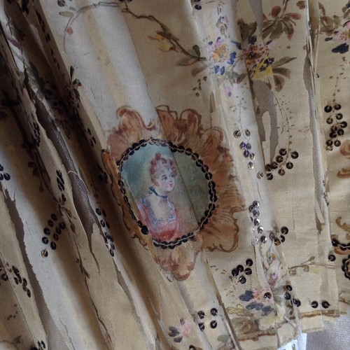 Antiguo Ventilador Wien Pintado a Mano Perla de Seda Barroca Caja Dama Beso Amor Franz Joseph - Imagen 6 de 12