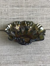 Carnival Glas Fenton schillerndes Blatt & Traube Schale
