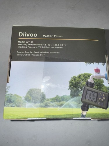 Diivoo WT-01 Water Hose Timer Outdoor Garden Sprinkler Lawn Drip Irrigation Pool - Picture 3 of 5