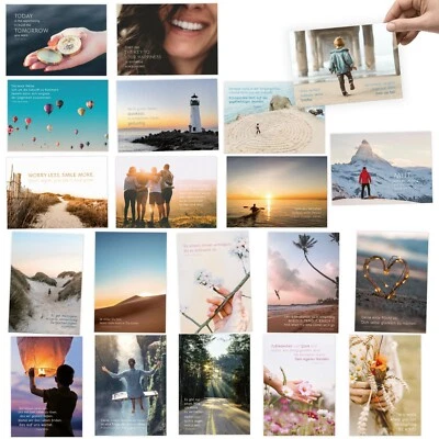 20er Postkarten Set ACHTSAMKEIT mit individuellen Motiven, Sprüchen & Zitaten