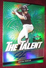 2020 LEAF VALIANT THE TALENT AUTOGRAPH #TT-JF1 JUSTIN FOSCUE GREEN 37/99 NM-MT+