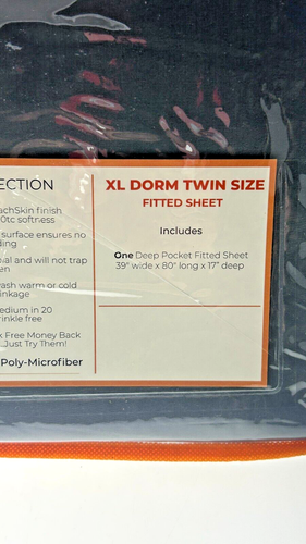 PeachSkinSheets Fitted Sheet One Deep Pocket XL Dorm Twin Size 1500 Thread Count - Picture 3 of 3