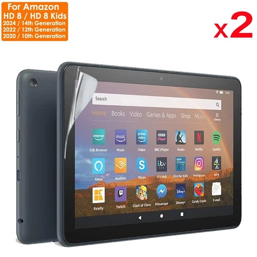 2x CLEAR Screen Protector Covers for Amazon Fire HD 8 / HD8 Kids 2024 2022 2020 - 第 1/2 張圖片