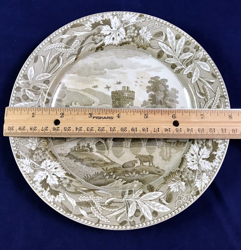 ANTIQUE SPODE 8” BROWN & WHITE PLATE - Picture 4 of 10
