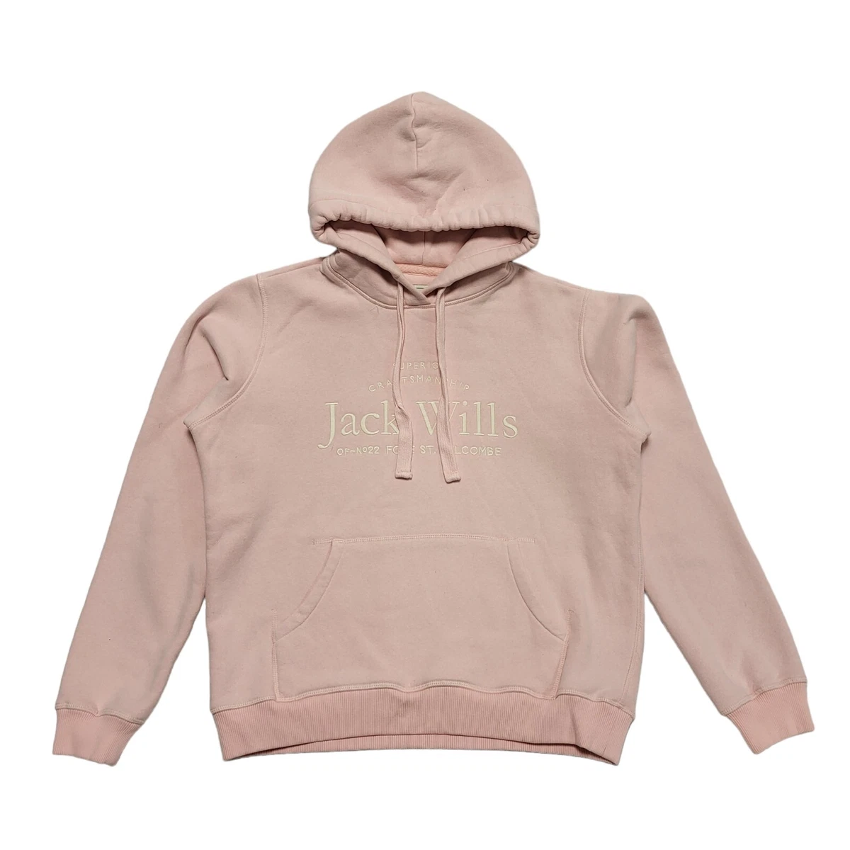 Sweat à Capuche Jack Wills Femme Rose Taille 12 (M) - Mélange Coton 77% - Fermeture Cordon