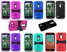 For Cricket LG Harmony /M250 / K20 Case Armor Rugged Hybrid Kickstand Cover Case