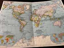 National Geographic Global Pursuit 1987 Wall Map Of The World Replacement Part 