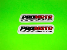 PRO MOTO BILLET FOOTPEGS KICKSTANDS STABILIZERS HAND DISC GUARDS MINI STICKERS