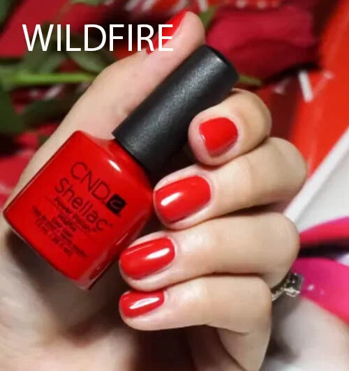 KIT CND SHELLAC ORIGINAL 6 PIEZAS | Wildfire Rojo + Base + Top + ScrubFresh + O - Imagen 2 de 2