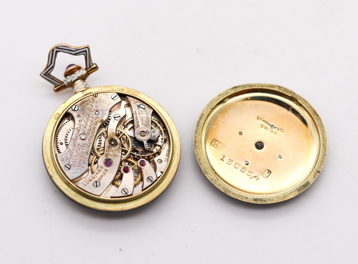 Bailey Banks Biddle 1910 Edwardian Enamel Watch In 14Kt Gold