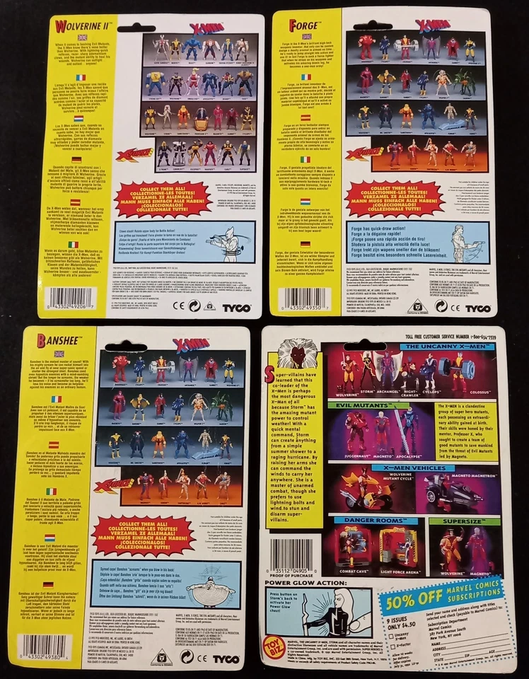 Wolverine 1994 Storm 91 Forge Banshee 93 MOC X-Men Marvel - Toy Biz ref T0324 - image 2 of 4