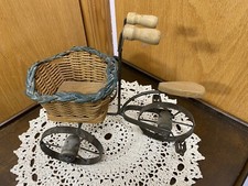Vintage Metal/Iron Tricycle Small Decorative with wooden seat