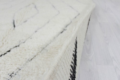 Tappeto marocchino 8x5 piedi bianco e nero tappeto geometrico Beni Ourain berbero tappeto lana morbida - Foto 8 di 12