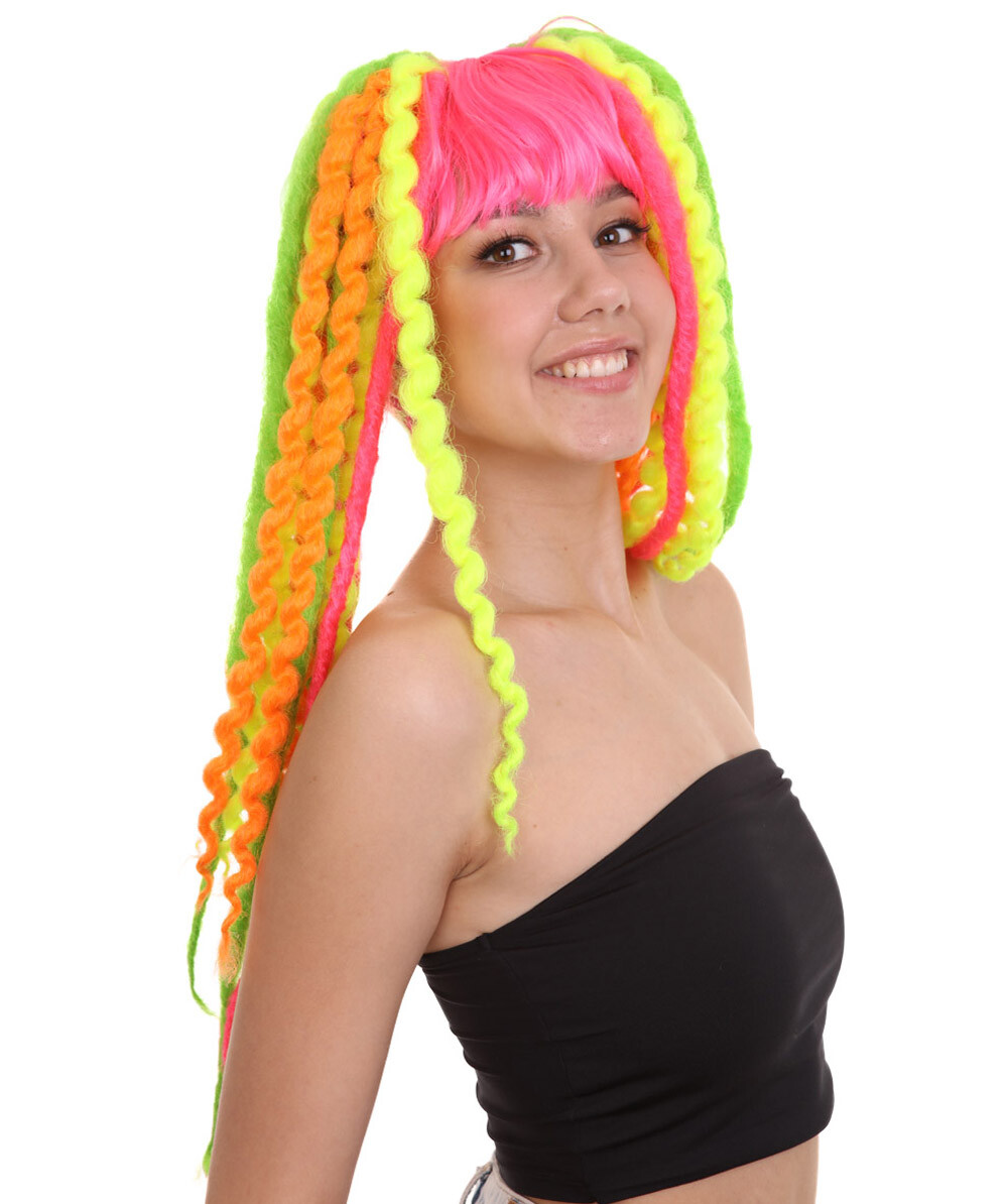 HPO Adult Women's Crazy Clown Dolly Wig, Perfect for Halloween, HW-1553