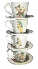 Mickey Tinkerbelle Dumbo  Dopey Disney China Character Coffee Tea Cup Saucer Set