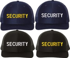 SECURITY Embroidered Snap Back Trucker Cap Security Officer Guard Mesh Hat