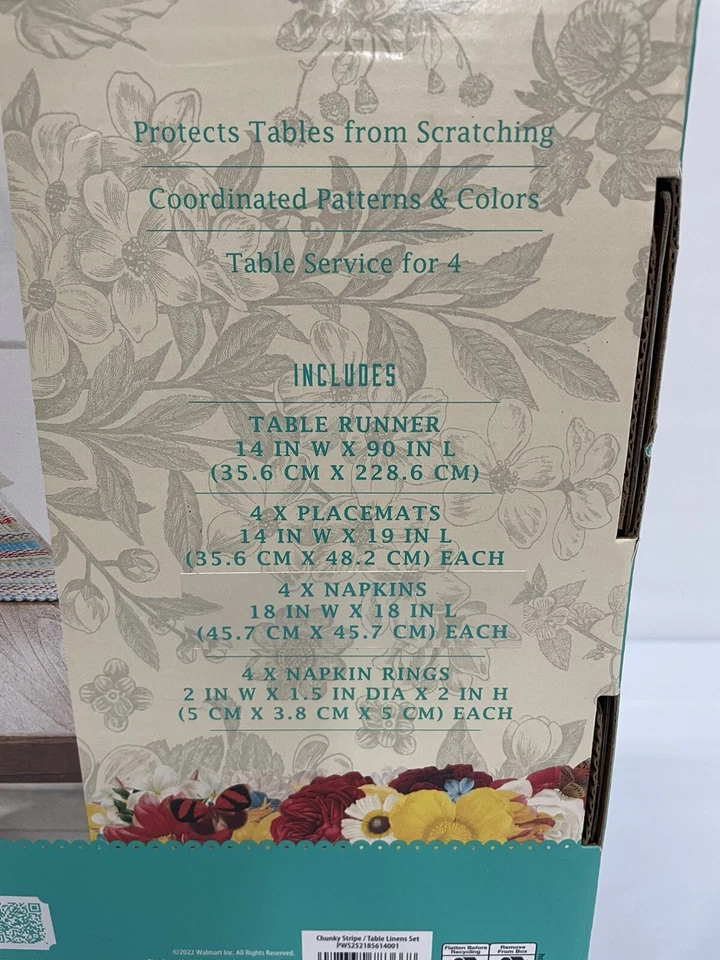 Pioneer Woman Chunky Stripe Table Linens Set - Image 4 of 4