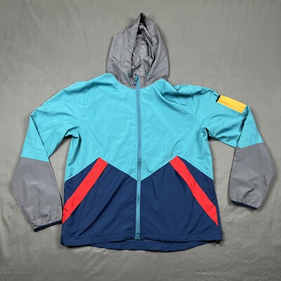 Urban Outfitters Without Walls Pullover Windbreaker Jacket Teal Blue Red XL