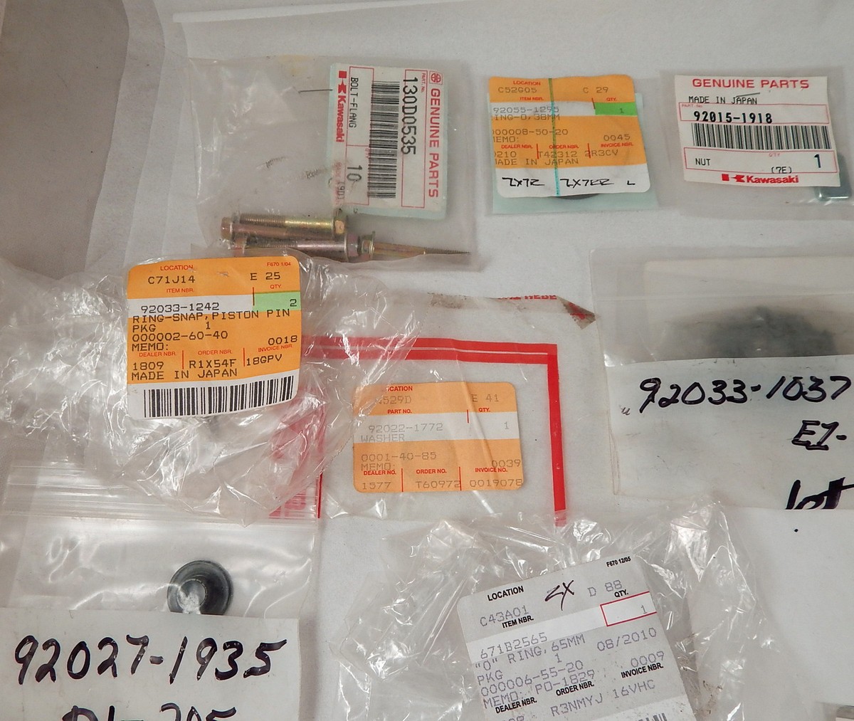 GENUINE KAWASAKI NINJA ZX ZXR OEM NOS PARTS LOT SCREWS BEARINGS