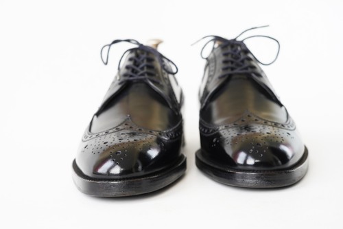 J.M. Barrett Scarpe Derby Uomo Pelle Nera Alare, Made in Italy Us7.5 Uk6.5 - Foto 6 di 18