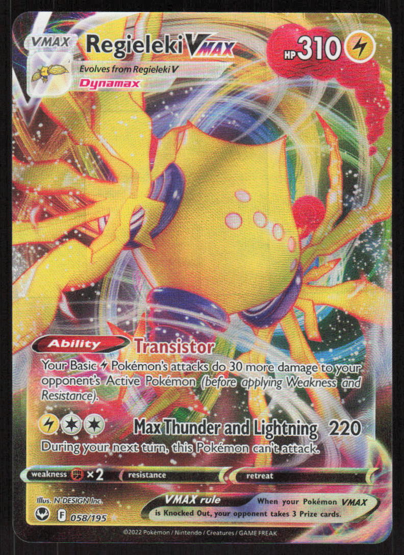 Pokemon TCG SWSH12: Silver Tempest #058/195 Regieleki VMAX NM