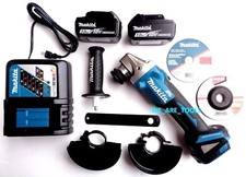 Makita XAG04 18V Brushless Angle Grinder, (2) BL1830 Batteries, Charger 18 Volt