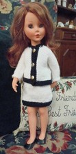 Tailleur in maglia bianco e nero per  bambole tipo Alta Moda Furga