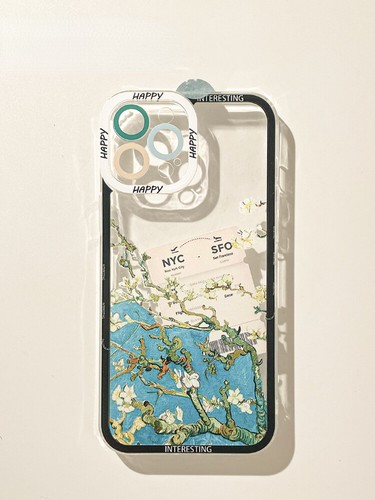 Oil painting flower vine For iPhone 15 14 12 13 11 Pro Max Case Clear Cover - 第 10/120 張圖片