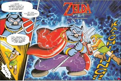 Sidoページ The Legend of Zelda: A Link to the Past Nitendo Promo Poster by