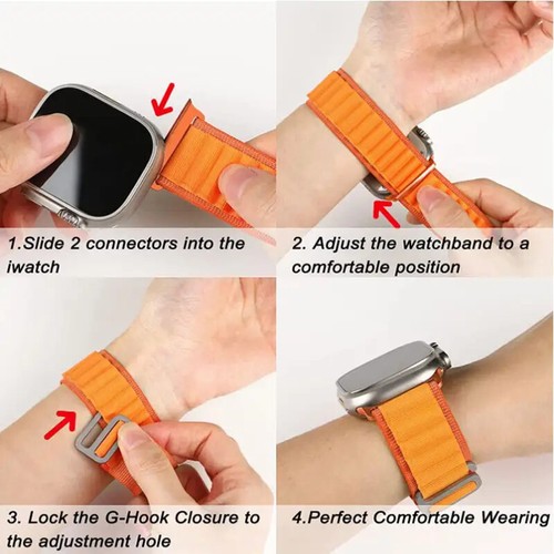 Listen Smart Adjustable Woven Band For Apple Watch 42/44/45/49mm Metal Connector - Zdjęcie 18 z 40