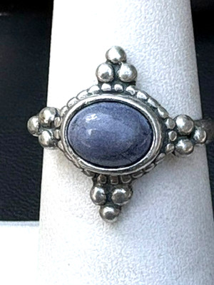 925 Sterling Silver And Sodalite  Ring Size 6.75