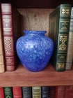 Steuben Blue Cluthra 6 1/4 Inch Glass Flower Vase