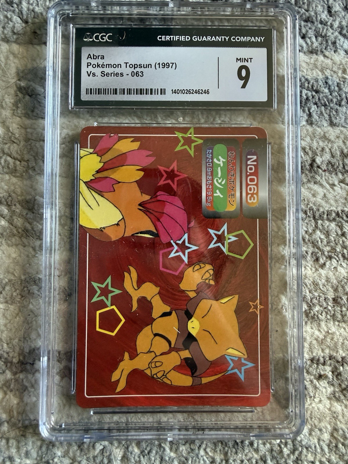 1997 CGC 9 Abra Vs Pidgeot No. 63 Pokemon Topsun VS  POP 2!