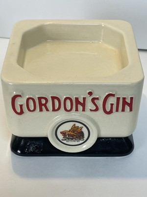 Vintage Gordon s Gin Ceramic Bottle STAND Only Bar Display Boar Logo 1940s