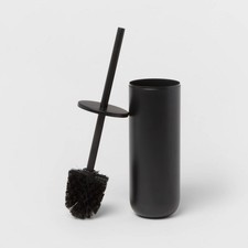 Metal Toilet Bowl Brush and Holder Black - Threshold
