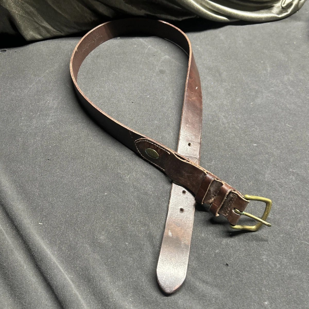 Polo by Ralph Lauren Genuine Leather, Gold and Navy Canvas Belt, 36 / 90 Ralph Lauren Polo $595 Purple Label Stirrup Vachetta Leather  main image 2