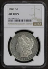 1886 (MS60 PL) Morgan Silver Dollar $1 NGC